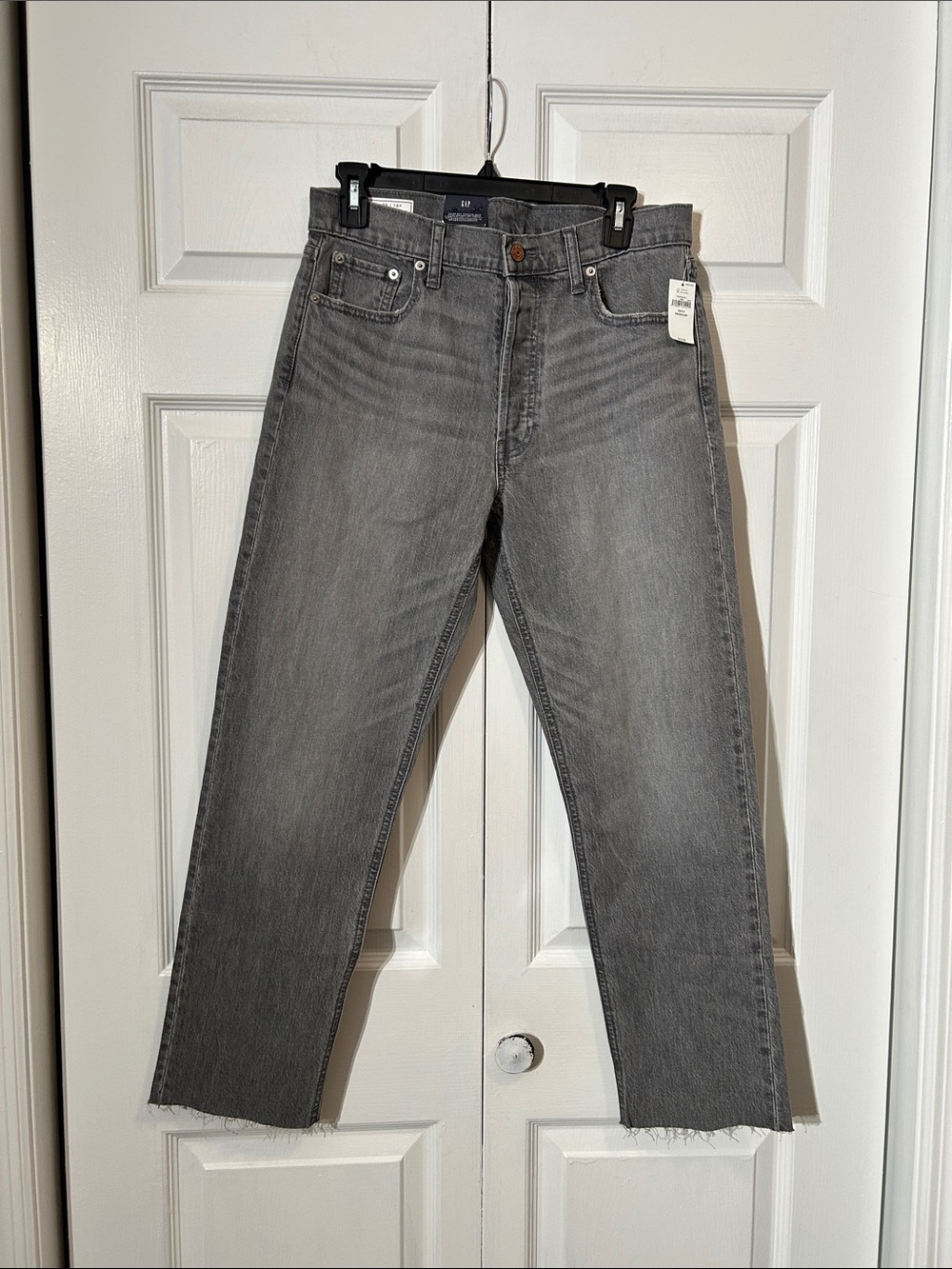 NWT GAP Cheeky Straight-Leg High Rise Jeans size 30 / 10 Charcoal Gray Wash